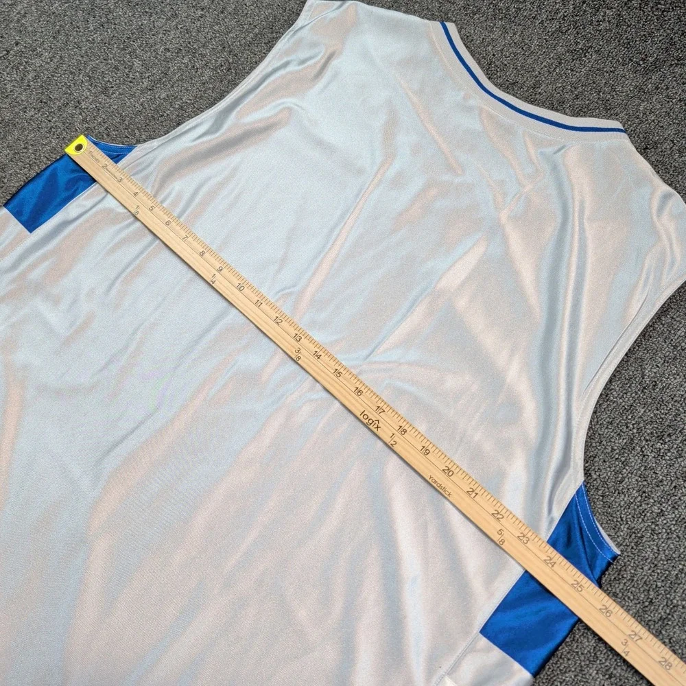 Nike Vintage Y2K Basketball Jersey XXL Silver Blue Streetwear Sporty Mesh Tank